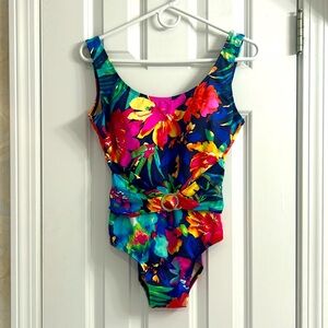 EUC Ningun Pecado One-piece Swimsuit, Mexican Resort Brand, in Vivid Multicolor